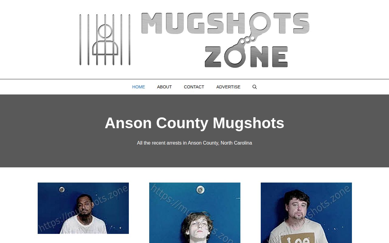 Unofficial Mugshots.zone Anson County archive interface